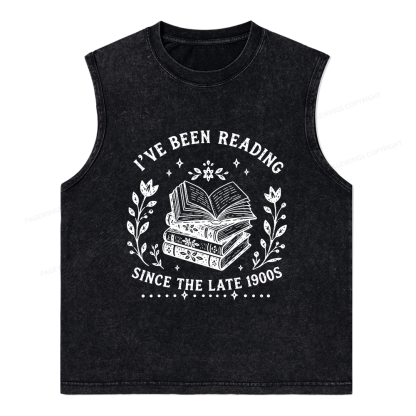 Pagewings I’ve Been Reading Since The Late 1900s Unisex Washed Tank Top