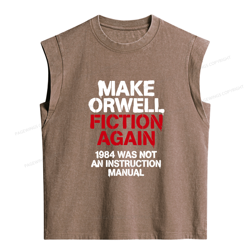 Pagewings Make Orwell Fiction Again Women's Washed Tank Top