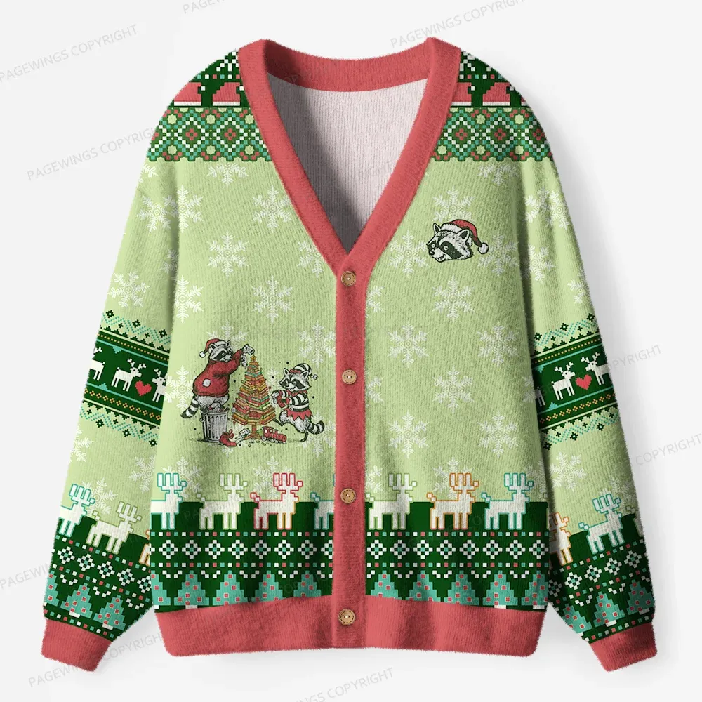 Pagewings From The Windows To The Walls I'm About To Deck These Halls Unisex Ugly Cardigan Sweaters
