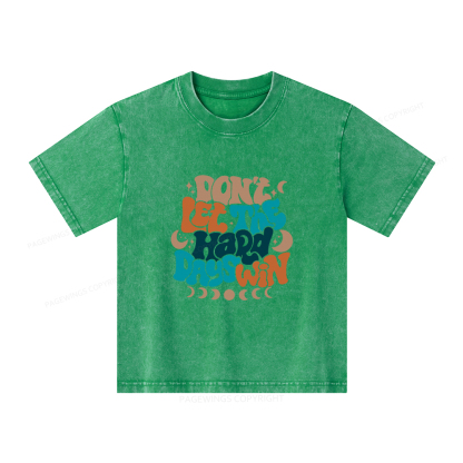 Pagewings Don't Let The Hard Days Win Unisex Kids Washed T-shirt