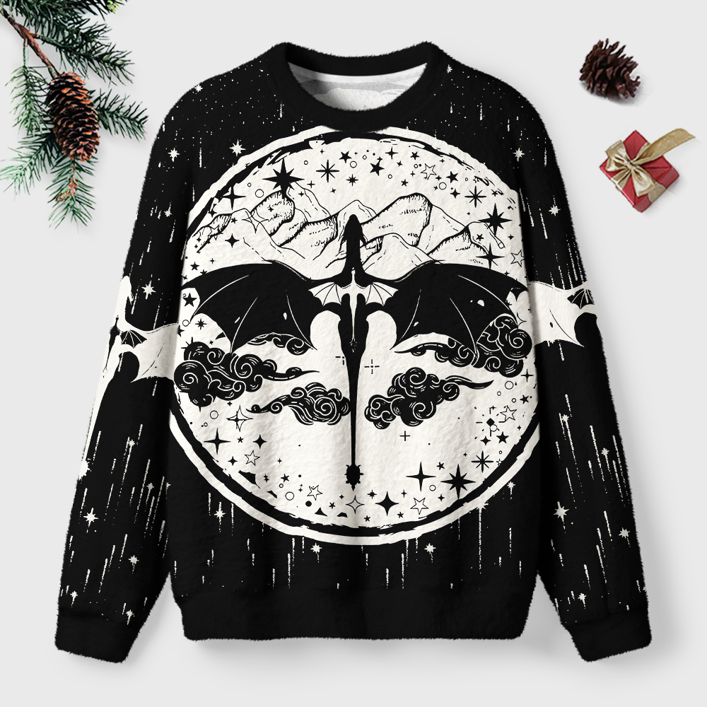 Pagewings Book Dragon Unisex Ugly Light Knit Sweatshirt
