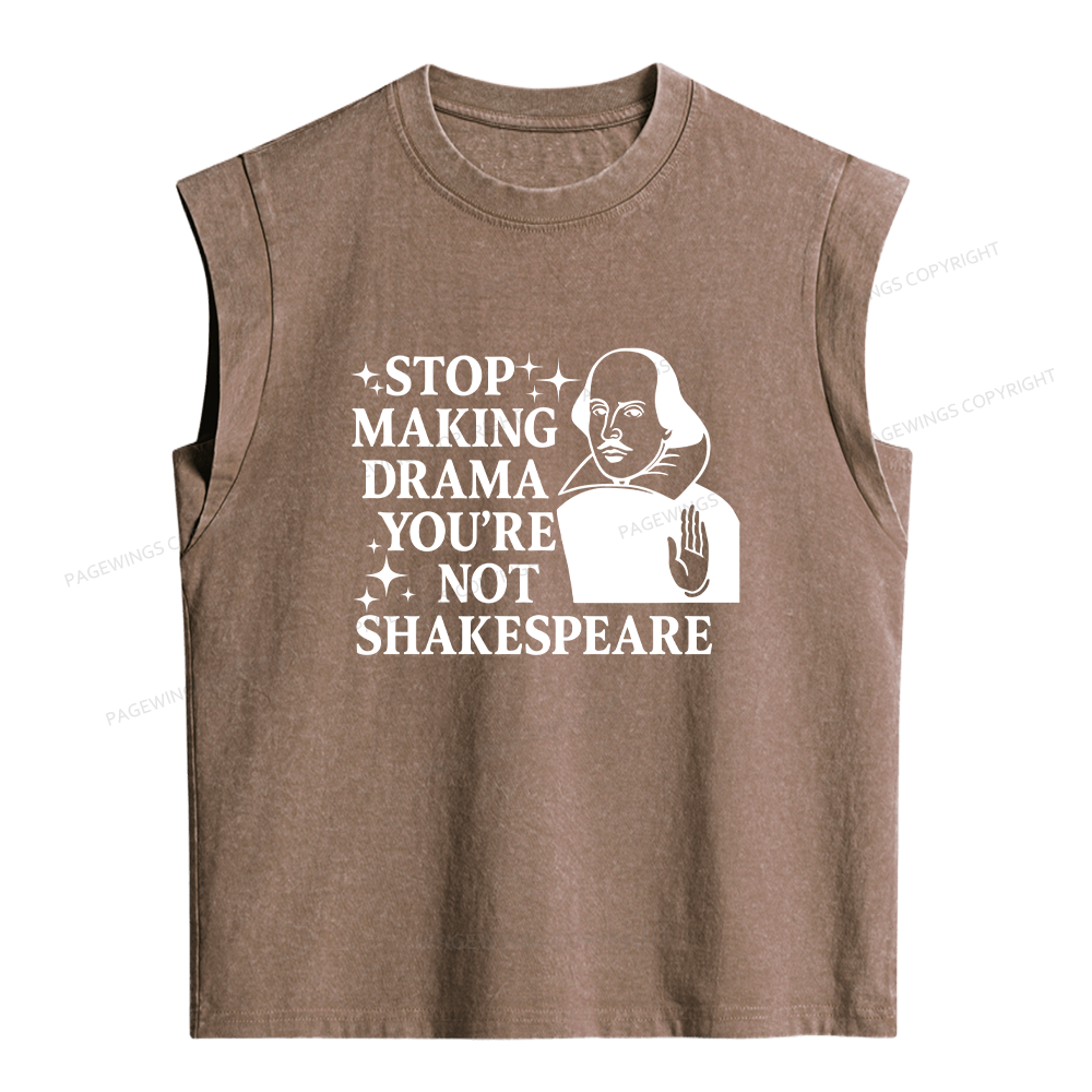 Pagewings Stop Making Drama Women's Washed Tank Top