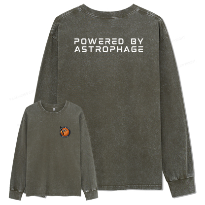 Pagewings Powered By Astrophage Unisex Washed Long Sleeve T-shirt 