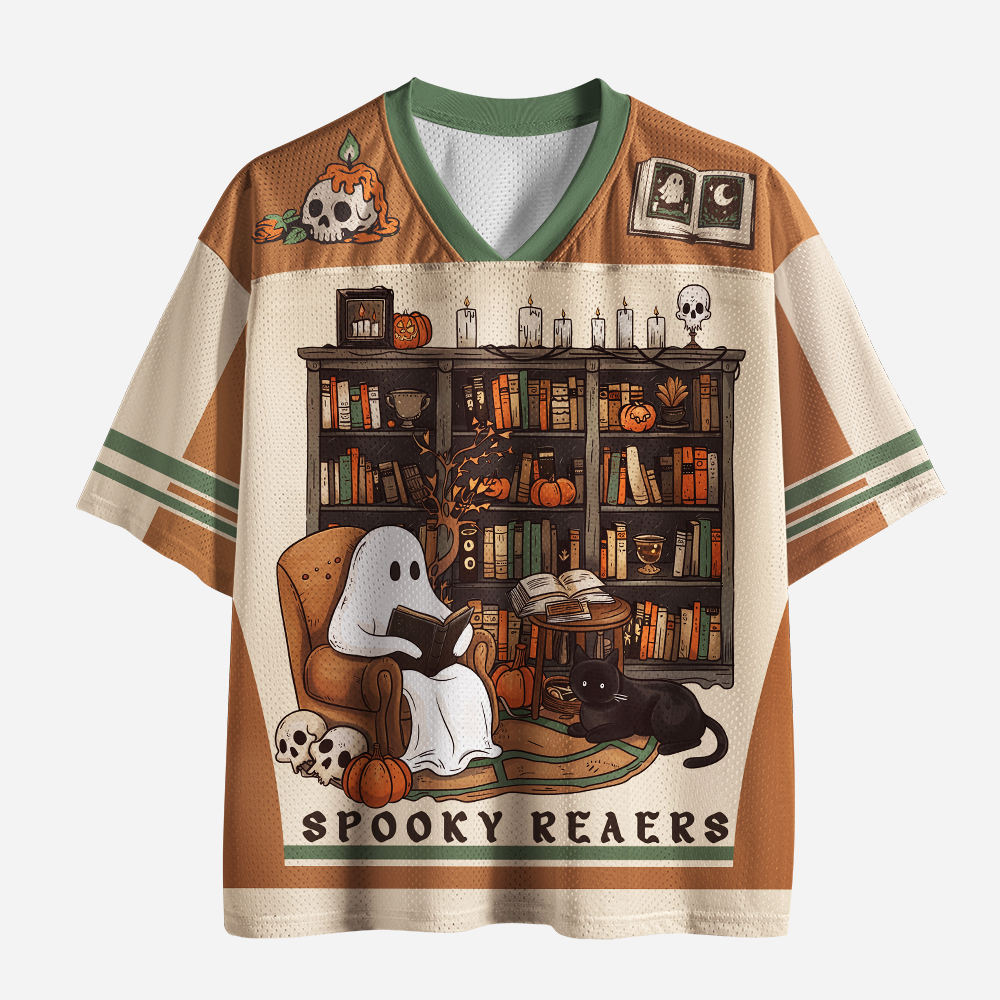 Pagewings Spooky Readers Unisex Mesh Jersey