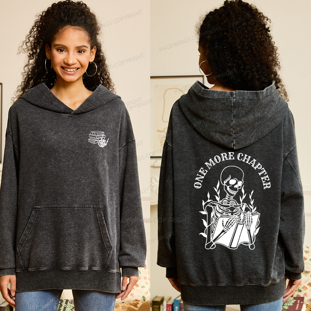 Pagewings One More Chapter Unisex Washed Hoodie