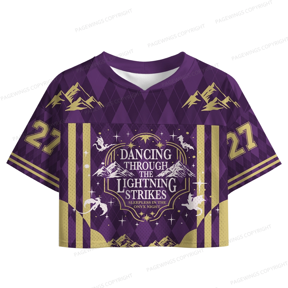 Pagewings Dancing Through The Lightning Strikes Women's Crop Mesh Jersey 
