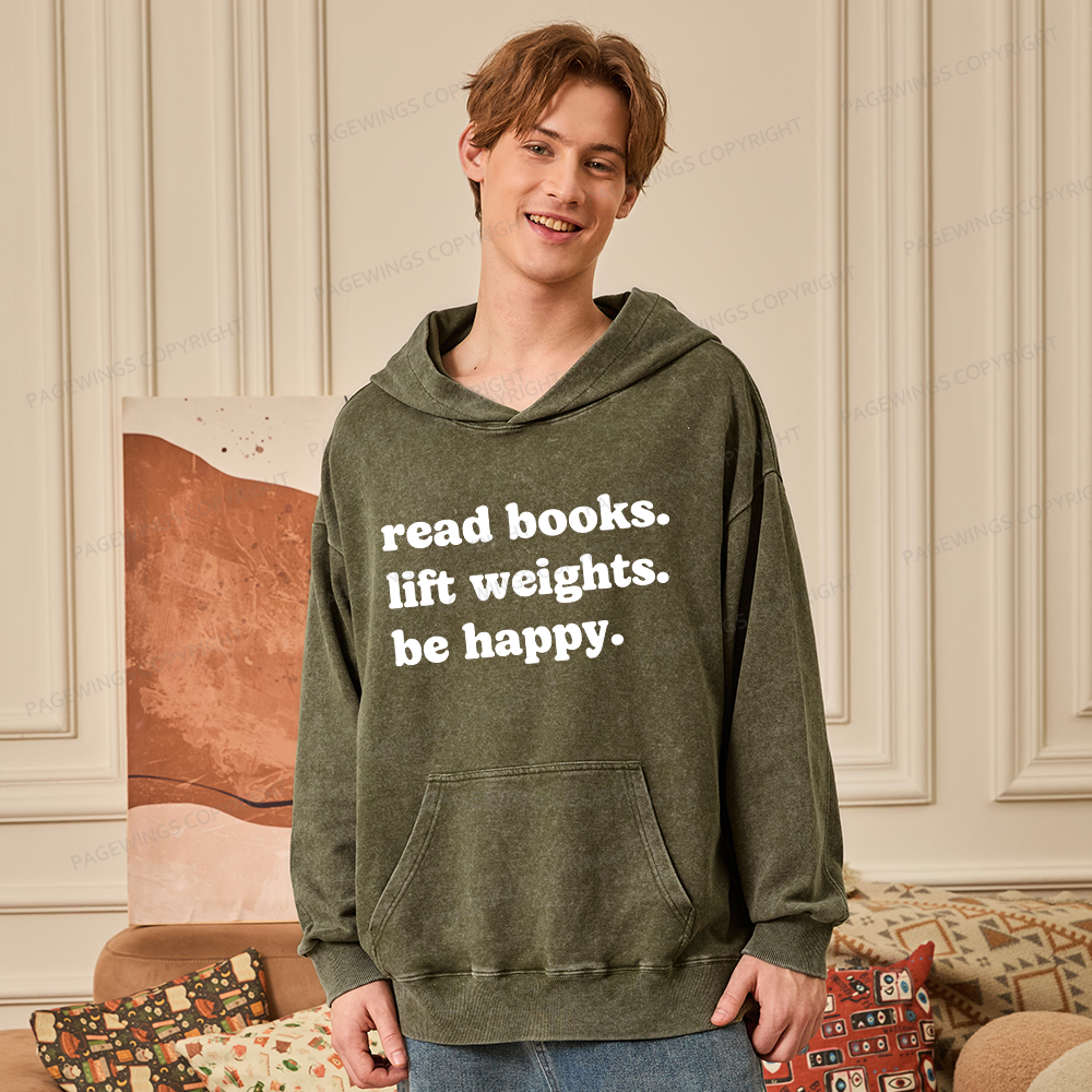 Pagewings Book Lover Gym Unisex Washed Hoodie
