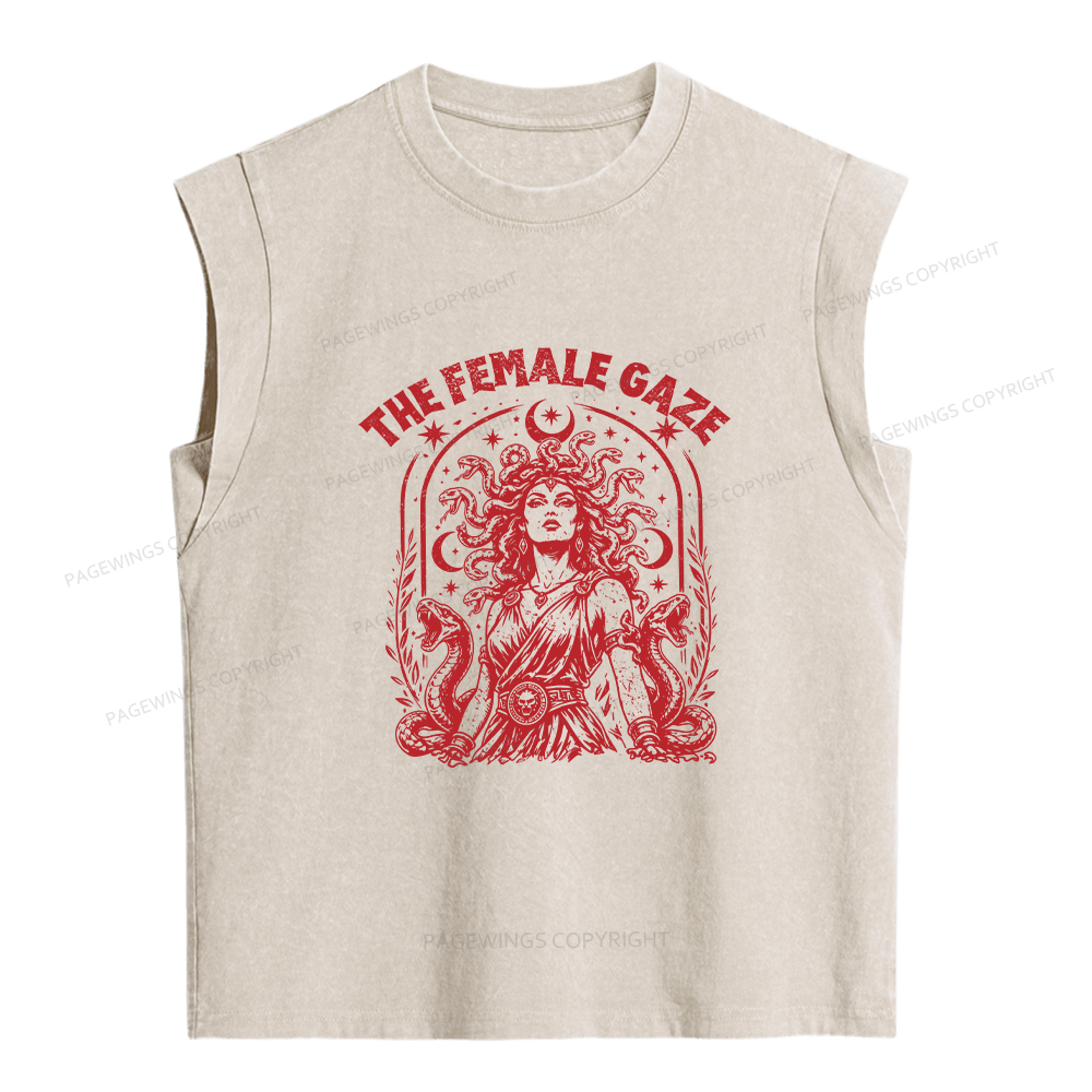 Pagewings Vintage Medusa Feminist Women's Washed Tank Top