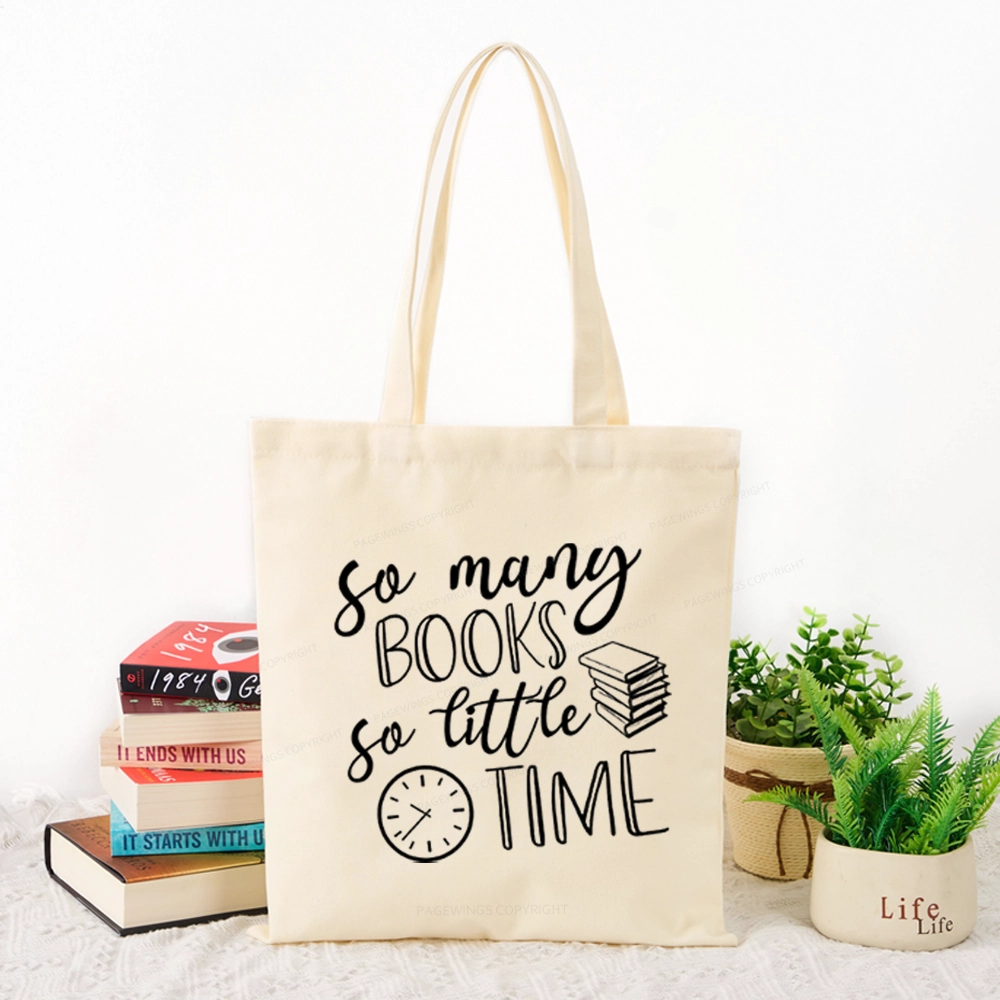 Pagewings So Many Books So Little Time Tote Bag