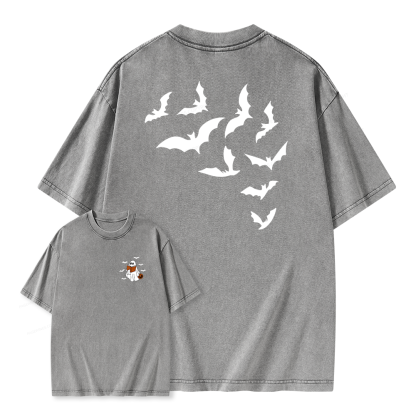 Pagewings Book Lover Halloween Unisex Washed T-shirt
