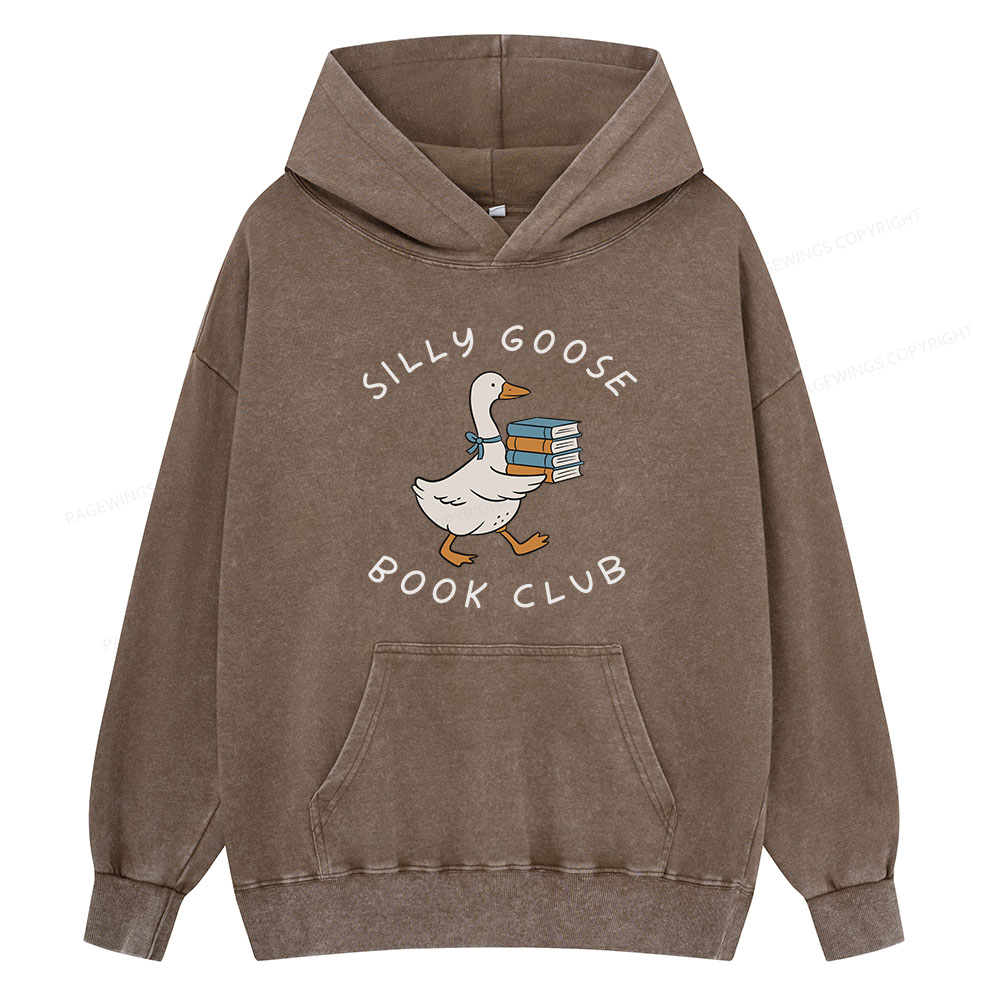 Pagewing Silly Goose Book Club Unisex Washed Hoodie