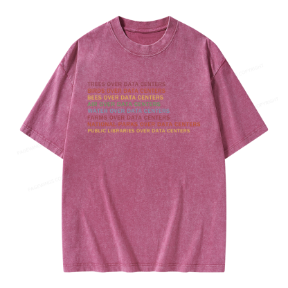 Pagewings Nature Over Data Centers Unisex Washed T-shirt