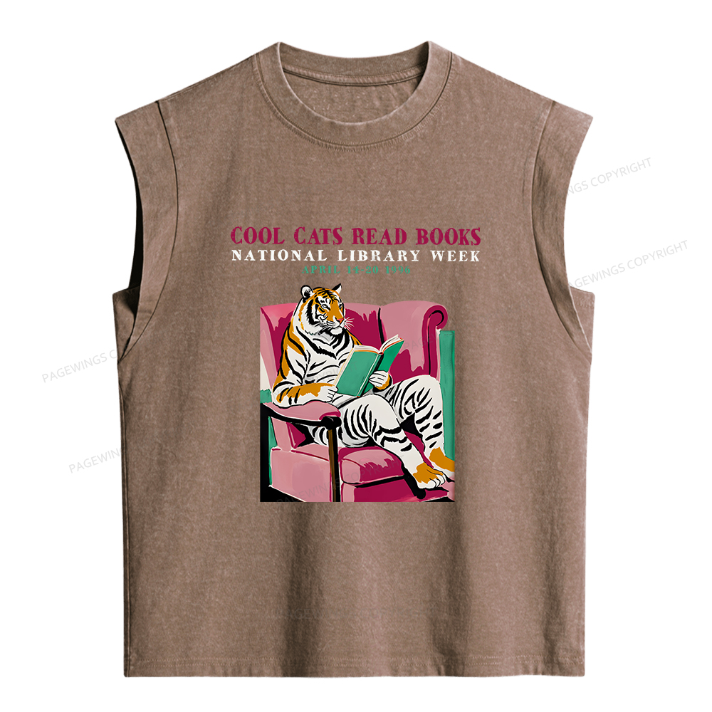 Pagewings Library Week Poster 1996 Women's Washed Tank Top