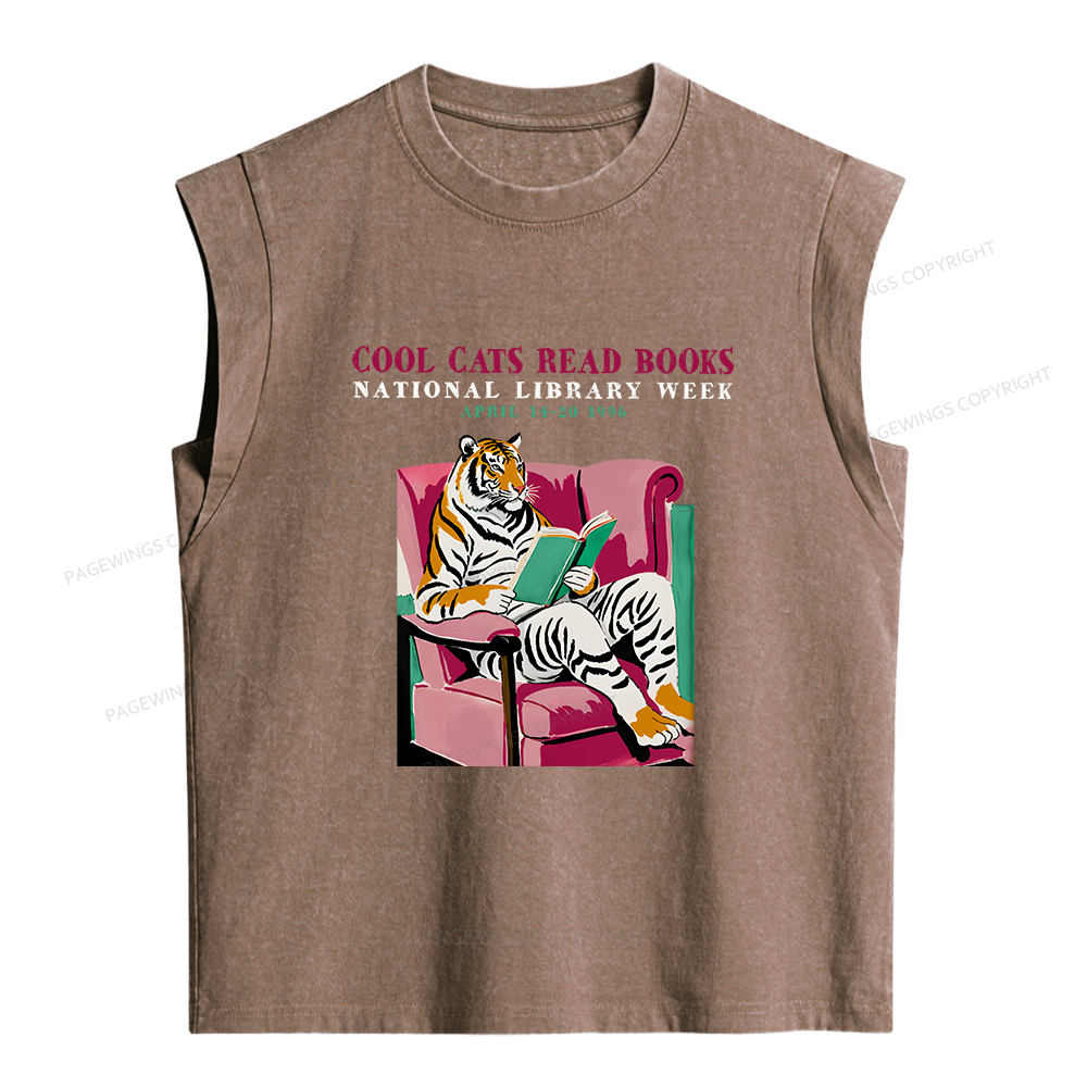 Pagewings Library Week Poster 1996 Women's Washed Tank Top