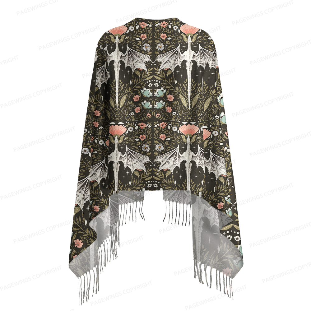 Pagewings Fantasy Bookish Long Fringe Scarf 