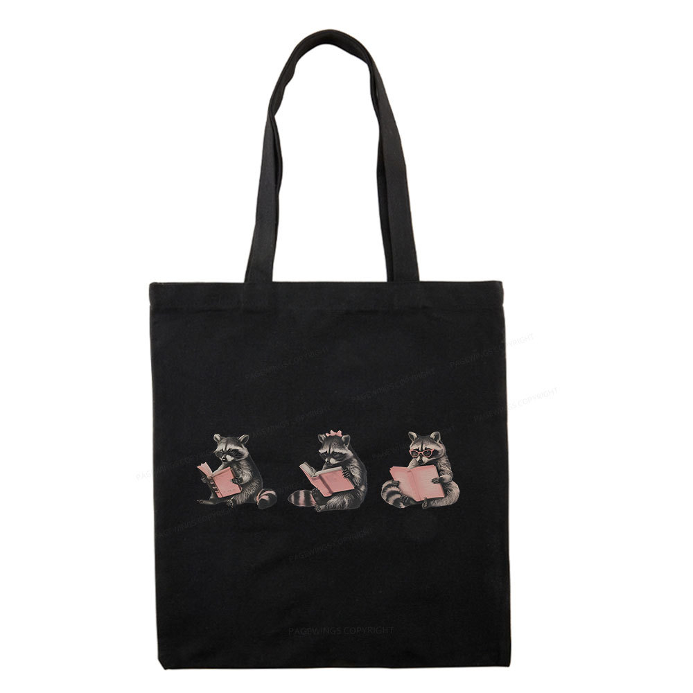 Pagewings Funny Raccoon Bookish Gift Tote Bag