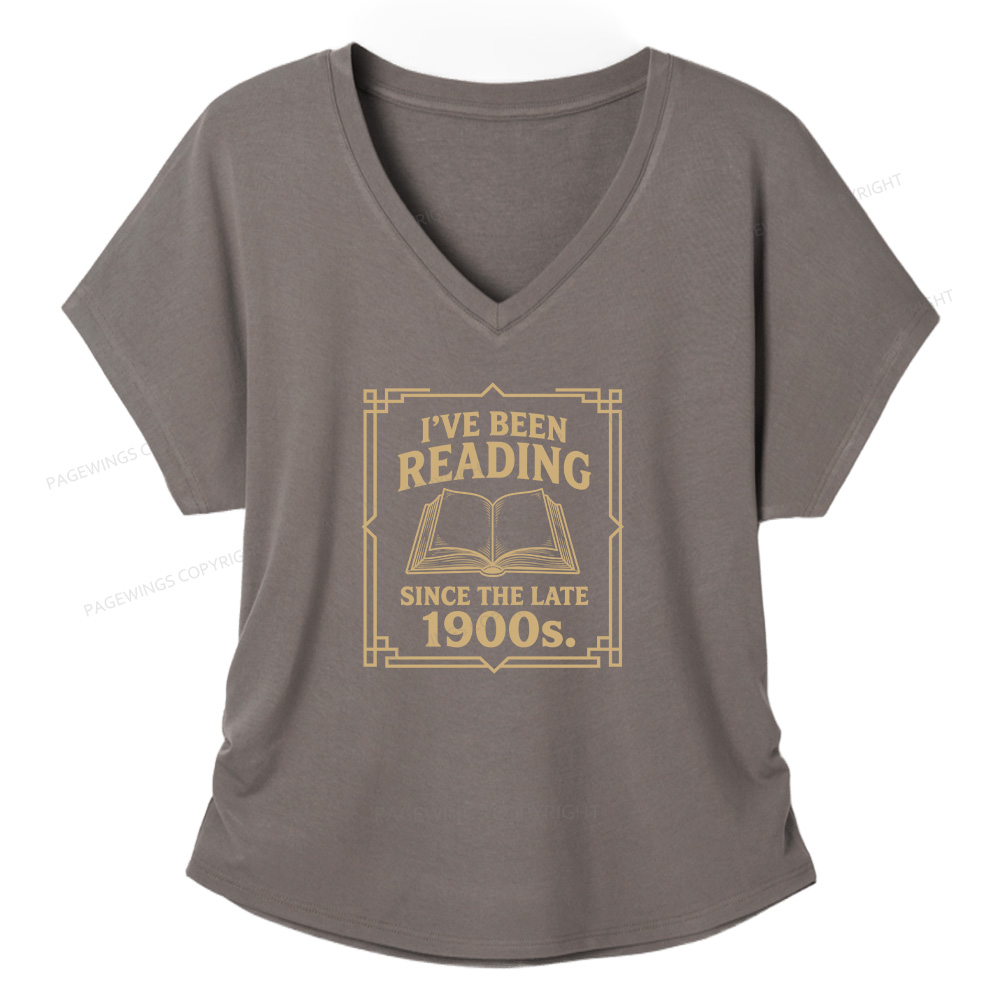 Pagewings I’ve Been Reading Soft Women's Modal V-neck T-shirt