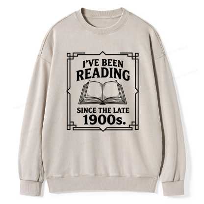 Pagewings I’ve Been Reading Since The Late 1900s Unisex Washed Sweatshirt