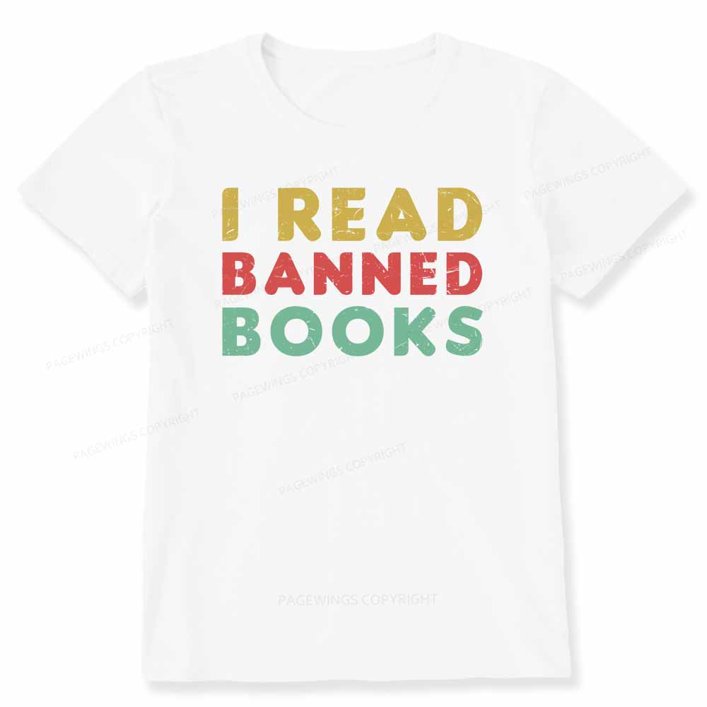 Pagewings Vintage I Read Banned Books Geek Readers T-Shirt Unisex Classic T-shirt