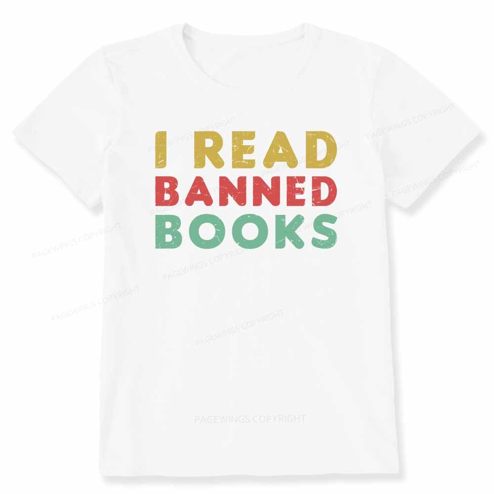 Pagewings Vintage I Read Banned Books Geek Readers T-Shirt Unisex Classic T-shirt