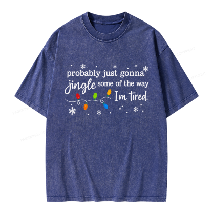 Pagewings Christmas Jingle Song Unisex Washed T-shirt