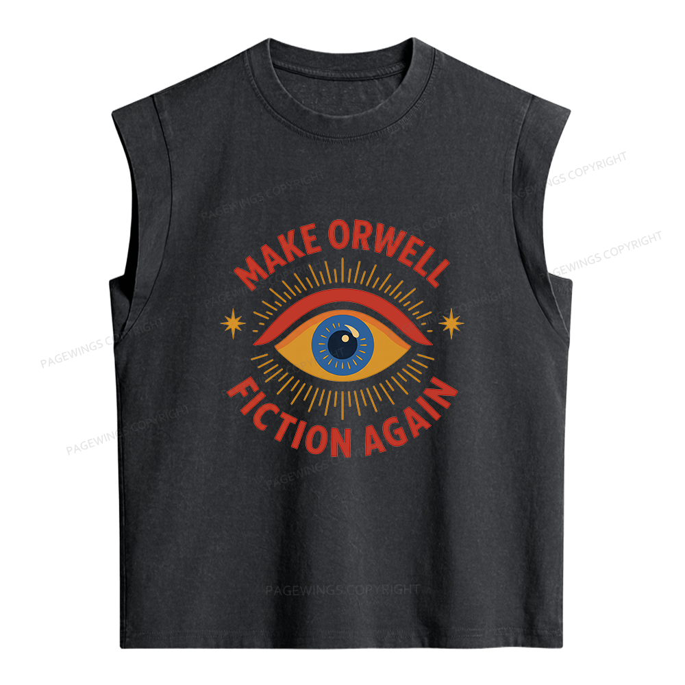 Pagewing Make Orwell Fiction Again Women's Washed Tank Top