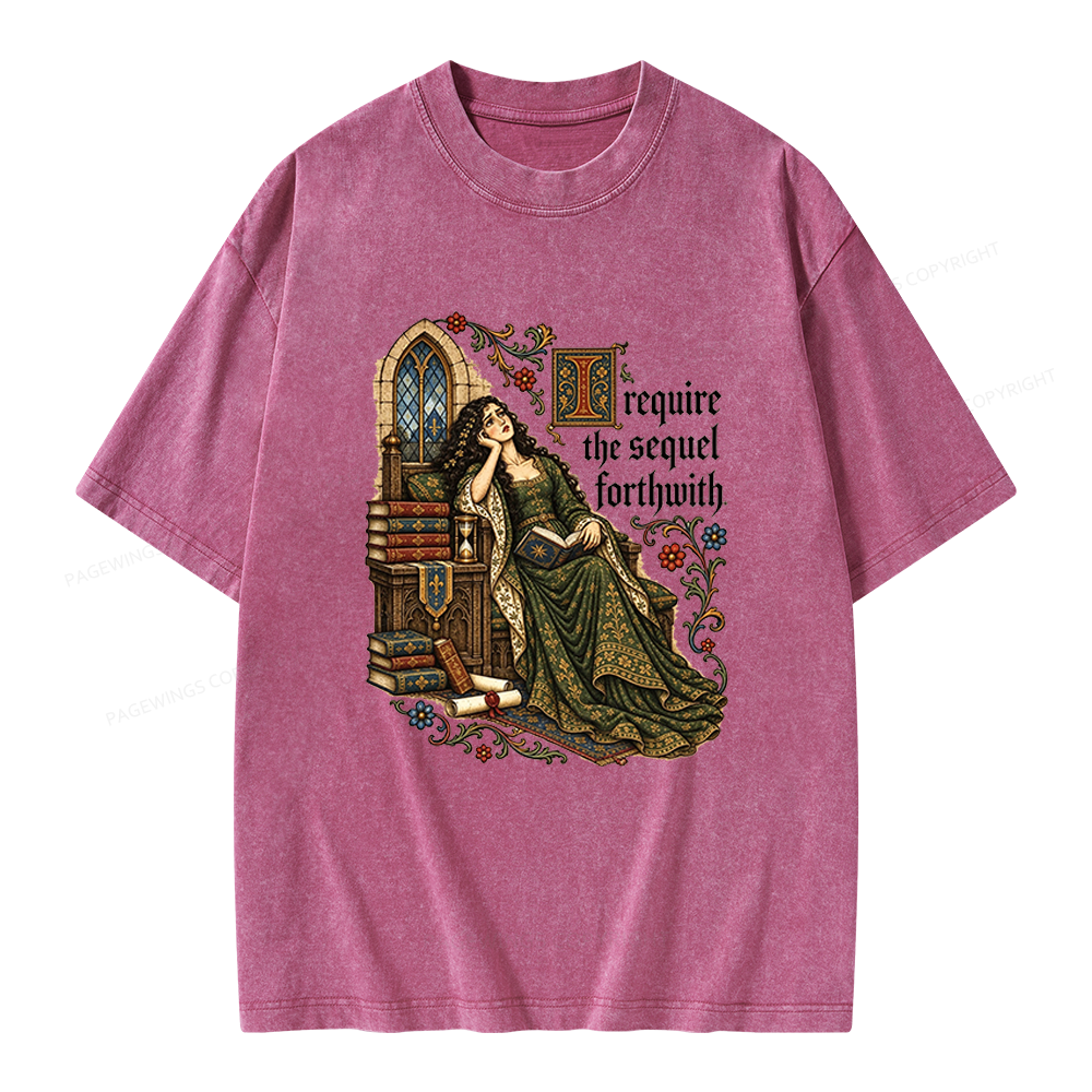Pagewings Medieval Reading Unisex Washed T-shirt