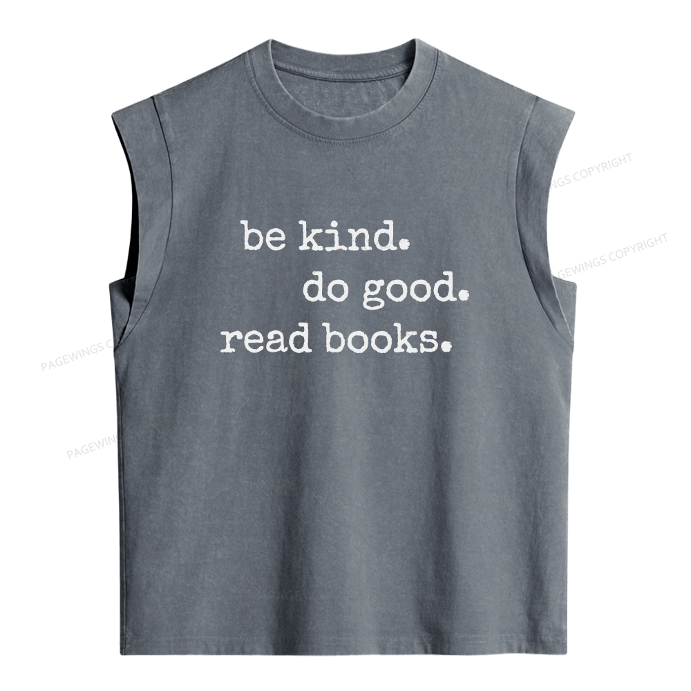 Pagewings Read Books Be Kind Women's Washed Tank Top