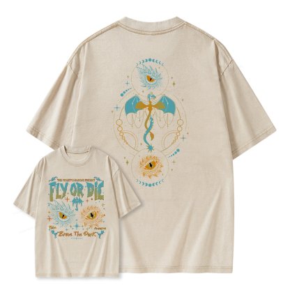 Pagewings Fly Or Die Unisex Washed T-shirt