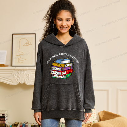 Pagewings Christmas All Booked For the Holidays Unisex Washed Hoodie