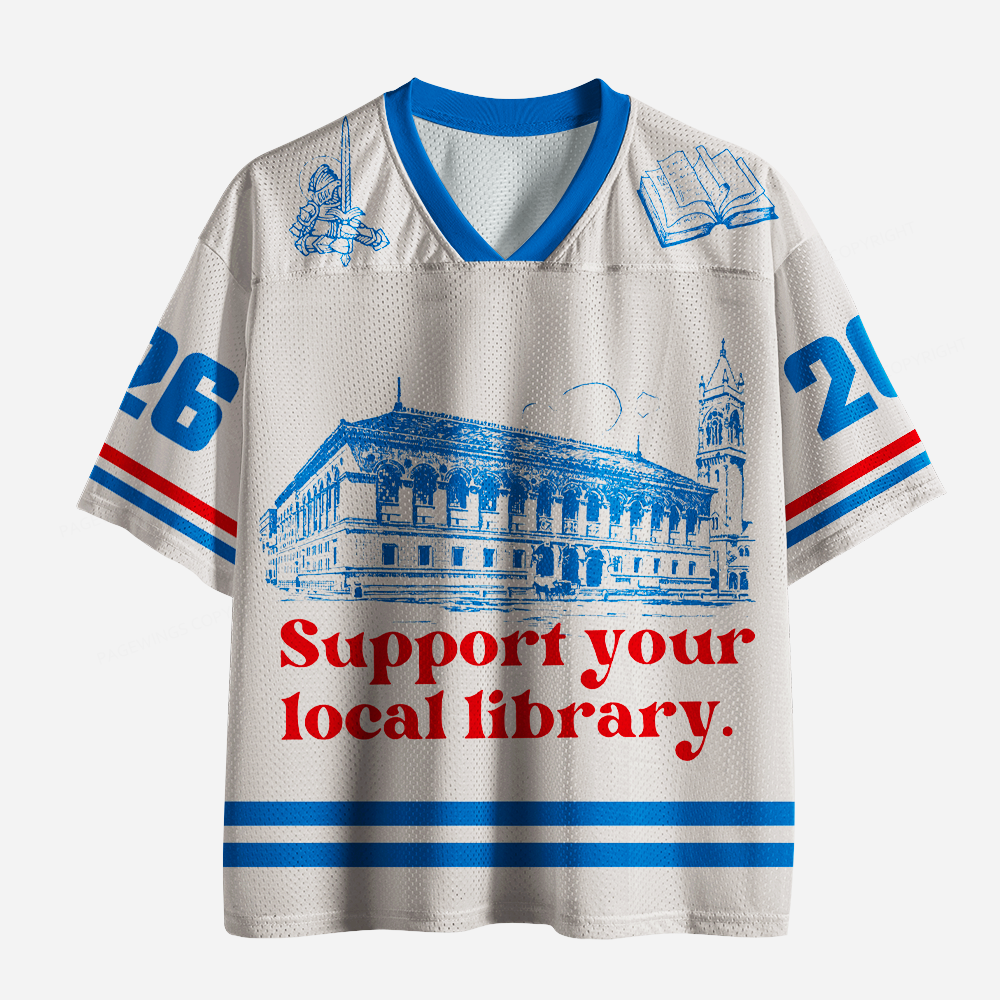 Pagewings Support Public Libraries Unisex Mesh Jersey