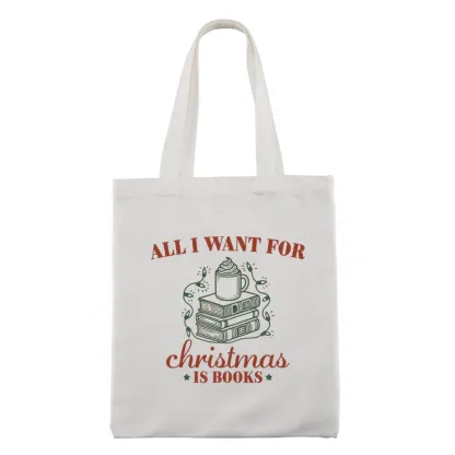 Pagewings All I Want For Christmas Is Books Tote Bag