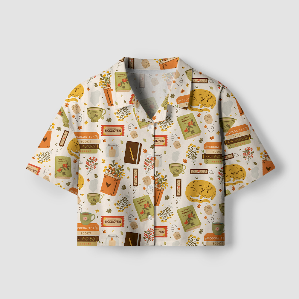 Pagewings Booktrovert Women's Camp Shirt