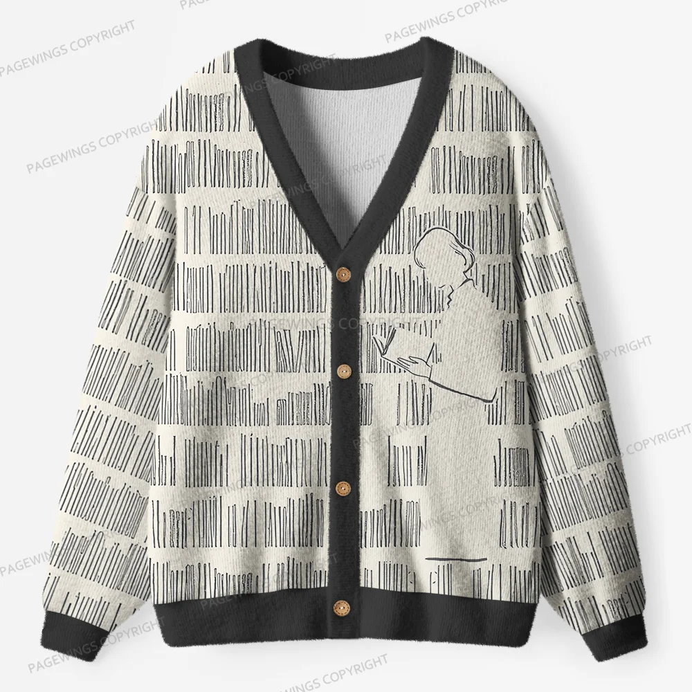 Pagewings Book Girl Unisex Ugly Cardigan Sweaters