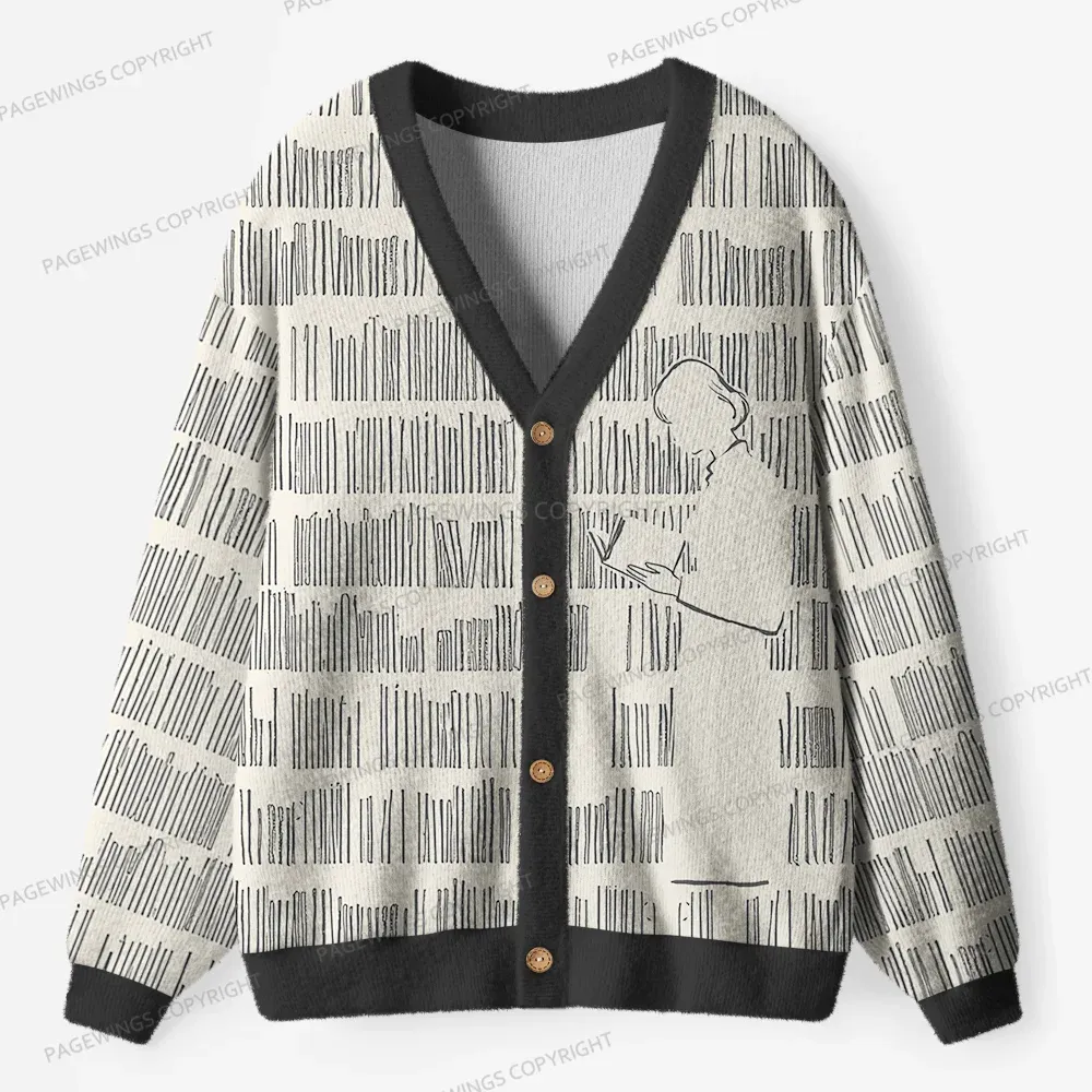 Pagewings Book Girl Unisex Ugly Cardigan Sweaters