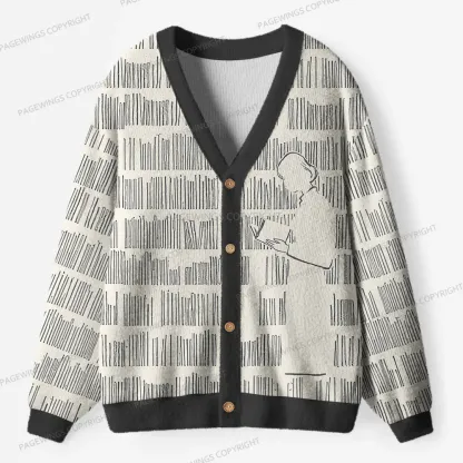 Pagewings Book Girl Unisex Ugly Cardigan Sweaters