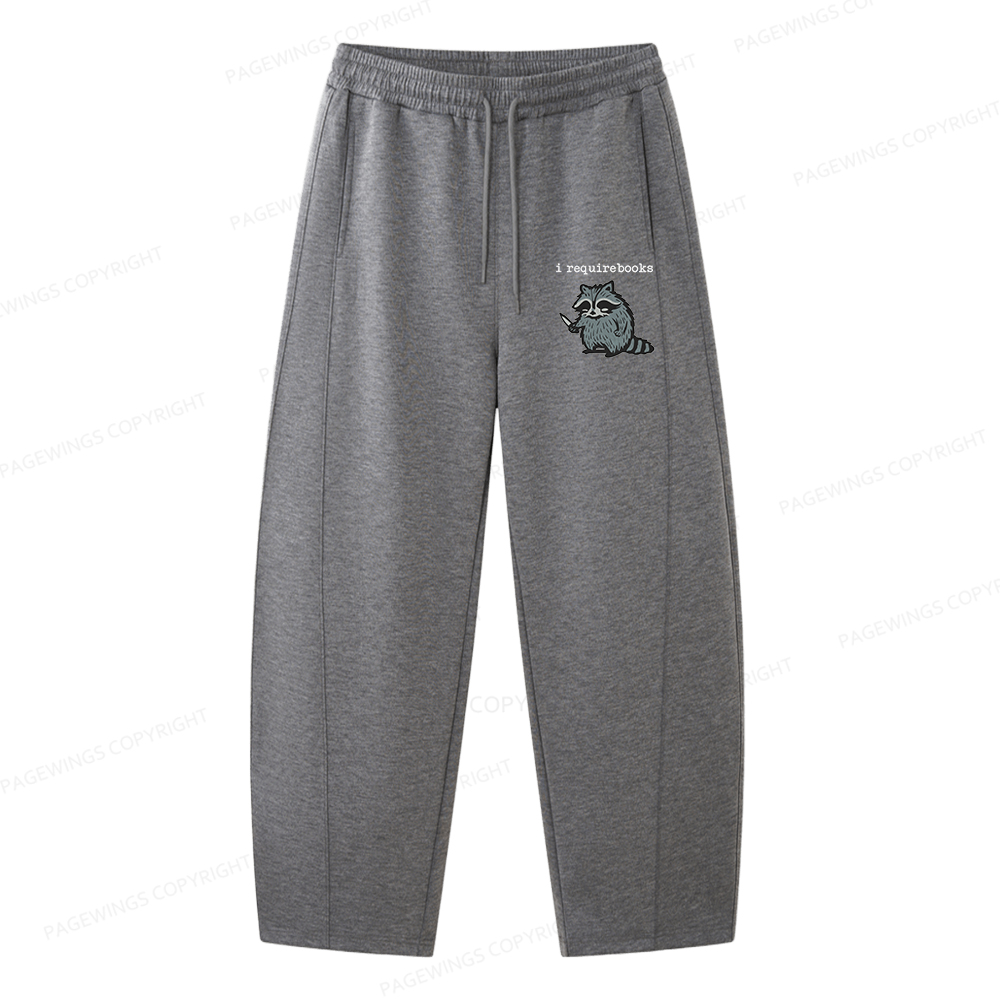 Pagewings I Require Books Unisex Barrel Sweatpants