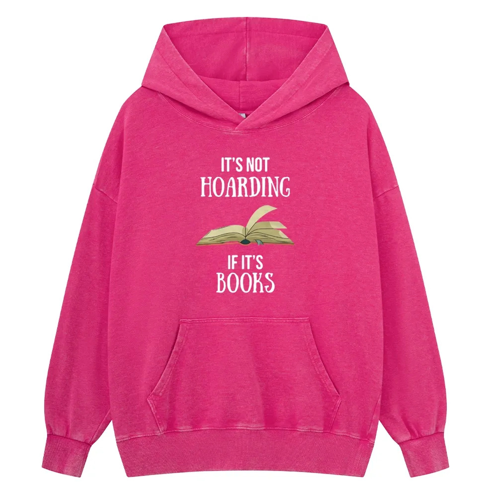 Pagewings It's Not Hoarding If It's Books Unisex Washed Hoodie