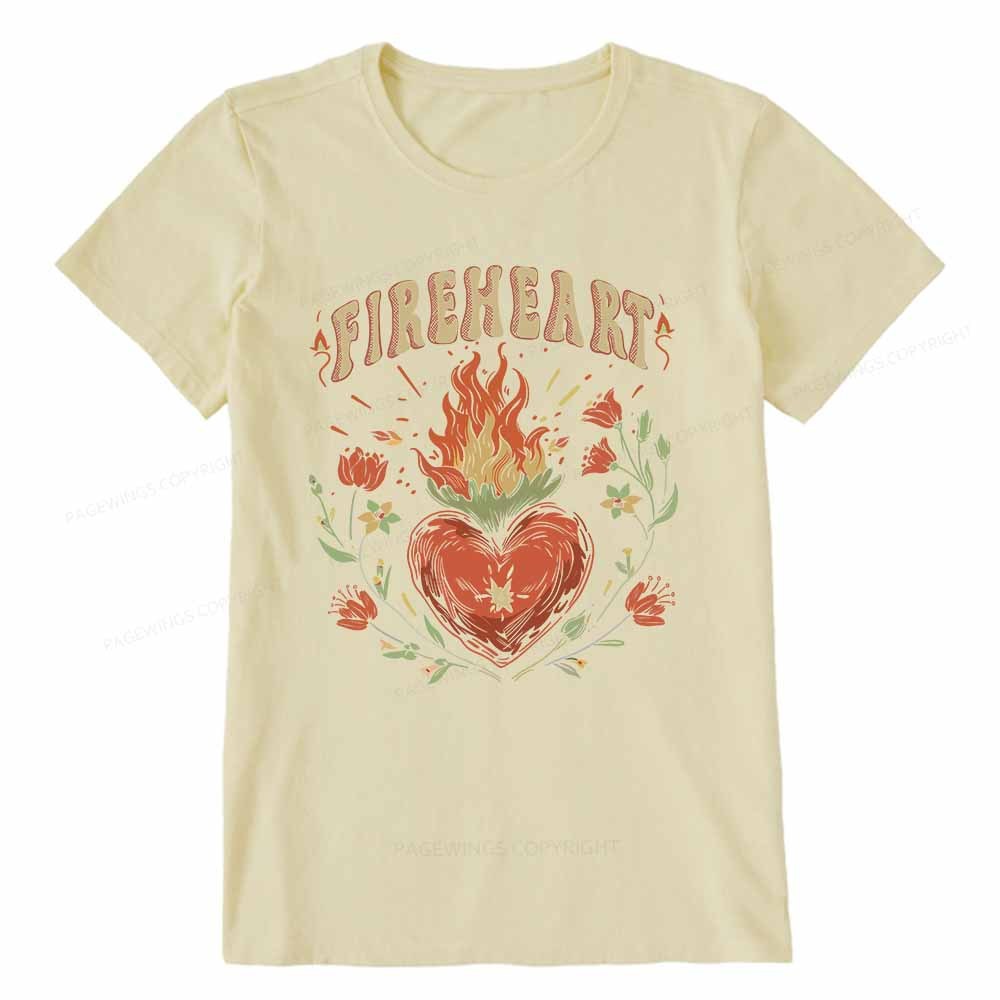 Pagewings Vintage Fire-heart Shirt Unisex Classic T-shirt