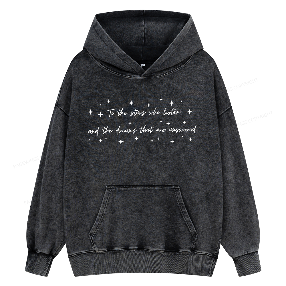 Pagewings To the Stars Who Listen Unisex Washed Hoodie