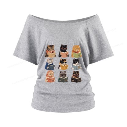 Pagewings Fashion Book Lover Women Off Shoulder T-shirts