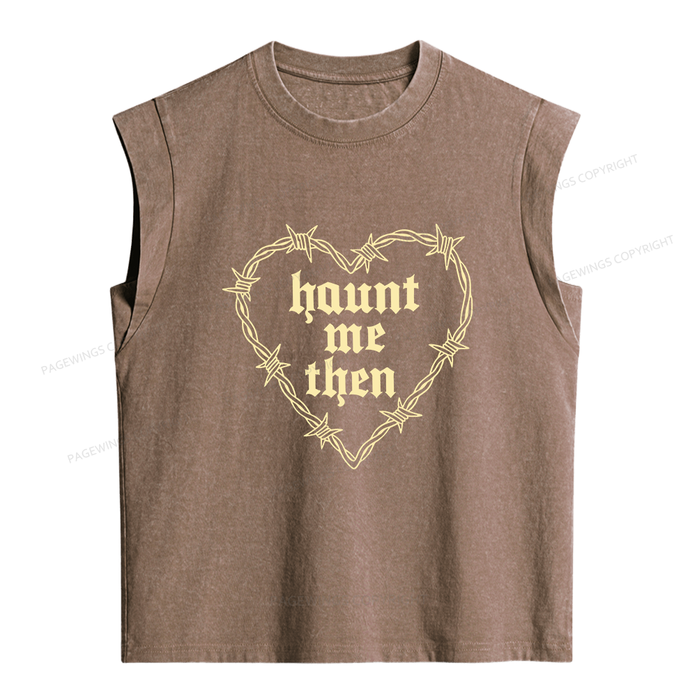 Pagewings Haunt Me Then Women's Washed Tank Top