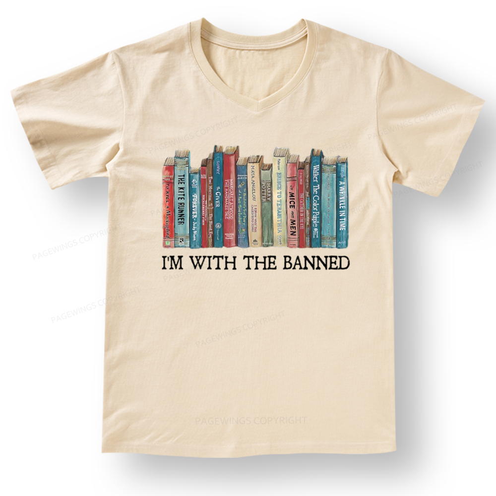 Pagewings I'm With The Banned V-neck T-shirt 