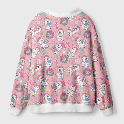 Pagewings Christmas Reading Light Knit Unisex Cardigan Sweaters