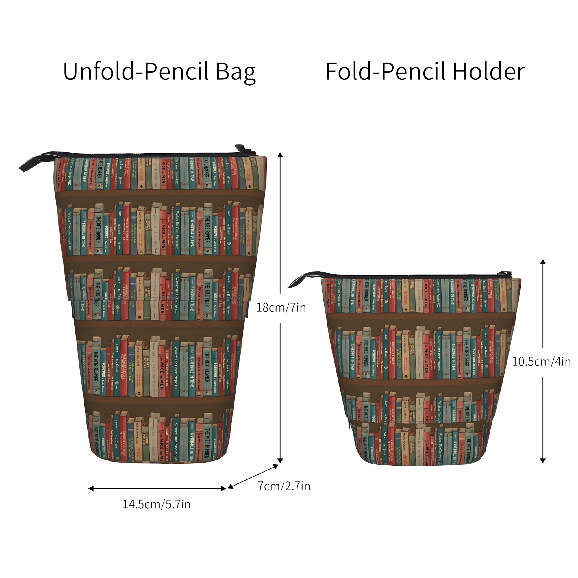 Pagewings Read Banned Books Pencil Holder Retractable Pencil Bag