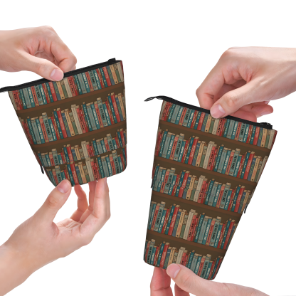 Pagewings Read Banned Books Pencil Holder Retractable Pencil Bag