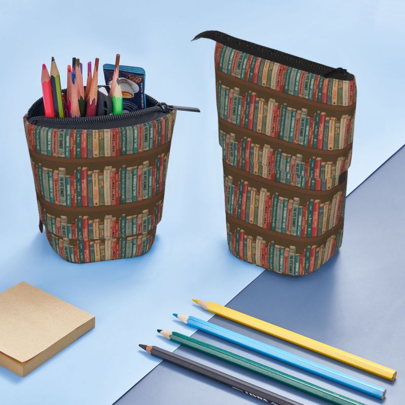 Pagewings Read Banned Books Pencil Holder Retractable Pencil Bag