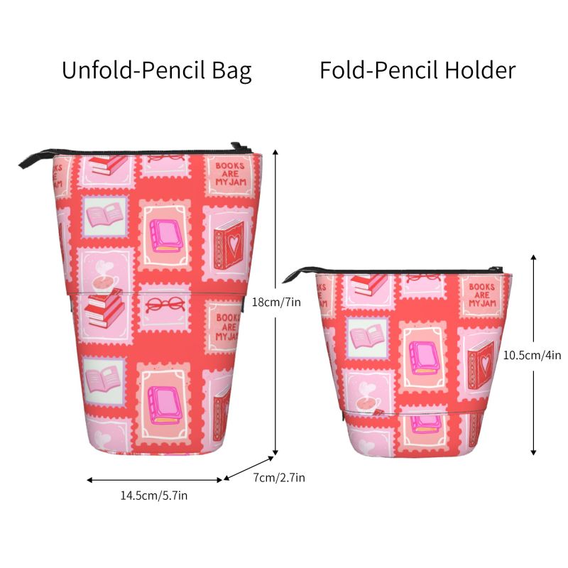 Pagewings Books Are My Jam Pencil Holder Retractable Pencil Bag