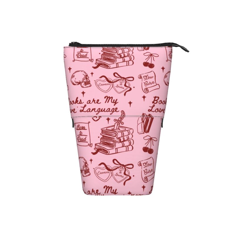 Pagewings Books Are My Love Language Pencil Holder Retractable Pencil Bag