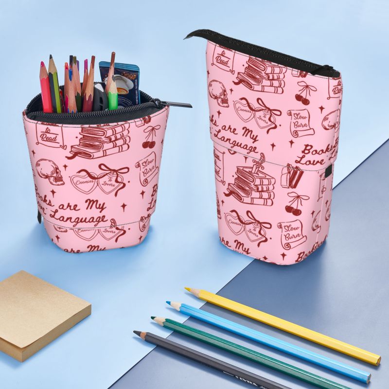 Pagewings Books Are My Love Language Pencil Holder Retractable Pencil Bag